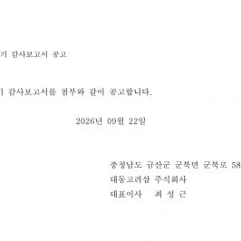 [공고] 제25기 감사보고서
